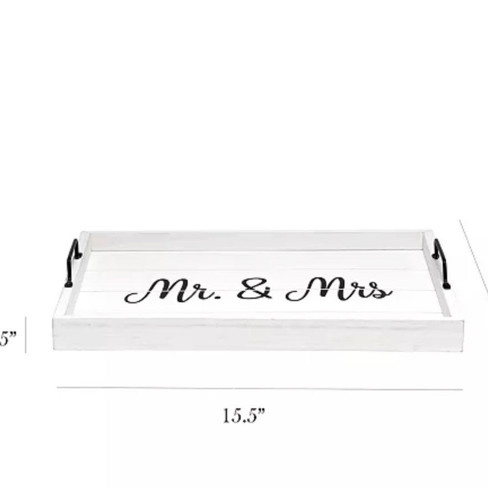 Mr. & Mrs. Wood Serving Tray with Handles. Perfect for special occasions. - Picture 5 of 5